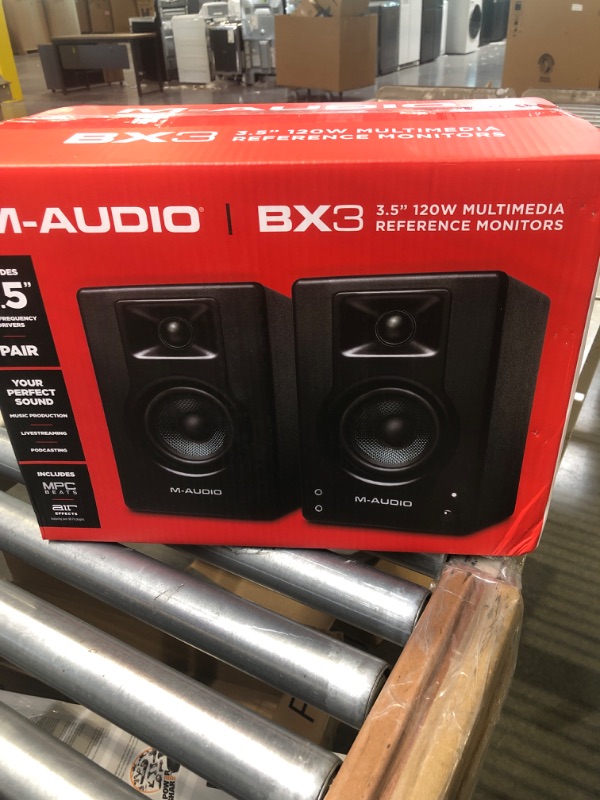 Photo 2 of M-Audio BX3 3.5" Studio Monitors, HD PC Speakers for Recording and Multimedia with Music Production Software, 120W, Pair Pair 3.5" Speakers No Bluetooth Monitors