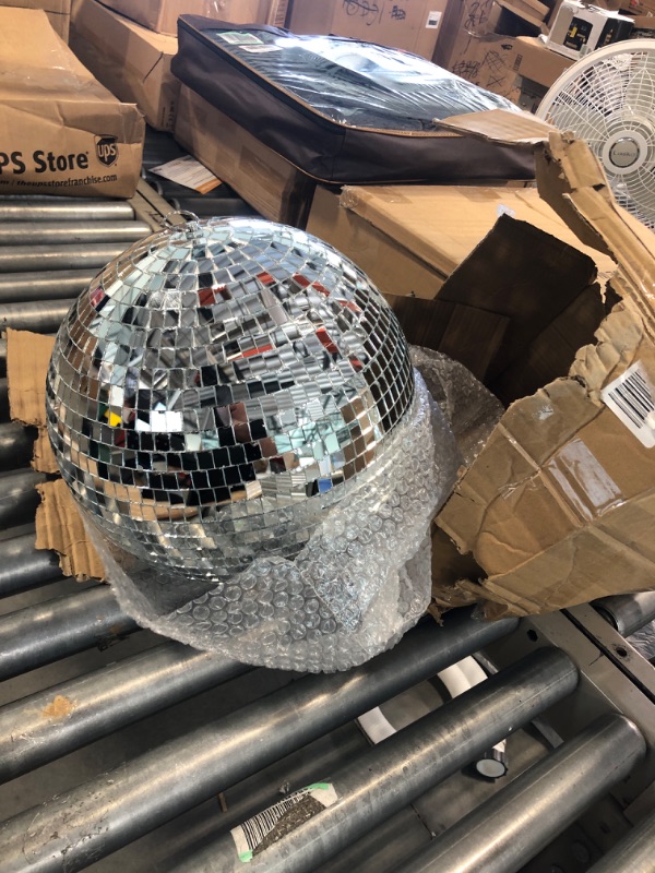 Photo 2 of Alytimes Mirror Disco Ball - 8-Inch Cool and Fun Silver Hanging Party Disco Ball –Big Party Decorations, Party Design