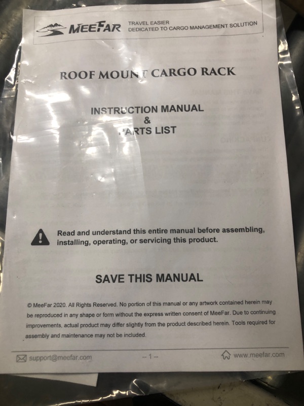 Photo 4 of MeeFar Roof Rack Carrier Basket Universal Rooftop Cargo Carrier Basket 51" X 36" X 5" + Waterproof Cargo Bag 15 Cubic Feet (44" 34" 17"), and Cargo Net with Attachment Hooks, Ratchet Straps ROOF BASKET and BAG