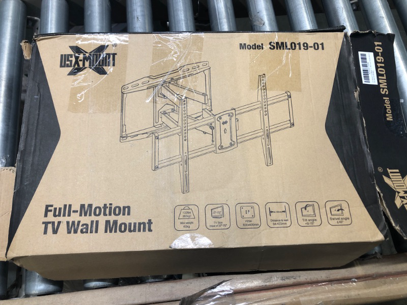 Photo 2 of Full Motion TV Mount, USX MOUNT TV Wall Mount for Most 37-75 inch TVs, Holds up to 132lbs, Max VESA 600x400mm, Swivel TV Mount Bracket with Dual Articulating Arms Tilt Rotation Fits 16" Wood Stud