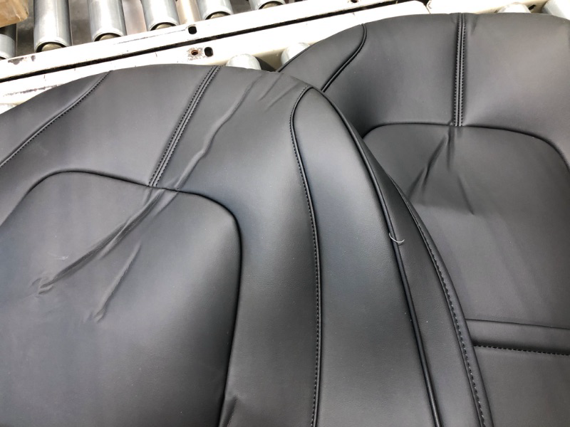 Photo 1 of BASENOR Tesla Model 3 Model Y Model S Model X Leather Seat Back Kick Protectors Kick Mats Black Set of 2