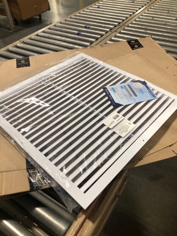 Photo 2 of Aluminum Return Grille for 22x22” Duct Hole - Easy Air Flow Ceiling/Sidewall Vent Cover Without Damper - 23.6x23.6" Face Size - Ideal for Air Extraction 22" x 22"