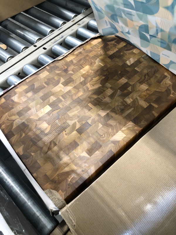 Photo 2 of ** ONLY ONE CUTTING BOARD** Ziruma Large End Grain Teak Wood Cutting Board 20x15 & Edge Grain 24x18 Cured with Pure Beeswax, Lemon and Linseed Oil - Extra Wood Moisturizer Included