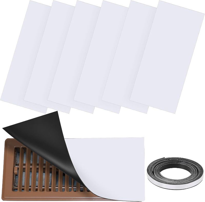 Photo 1 of 6 Pcs Magnetic Vent Covers for Home Floor Vent Covers with Magnetic Strip Compatible with All Materials for Floor Wall Ceiling Vents Rv HVAC Air Registers Furnace (5.5 x 12 Inch, White)
