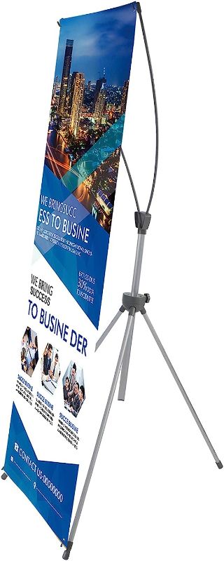 Photo 1 of X Banner Stand, Banners and Signs Customize for Business - 23" X 63" To 32" X 78" Adjustable Banner Holder - Portable Retractable Banner with Travel Bag - Customize Banner for Trade Show and Display
