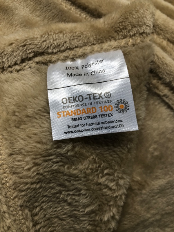 Photo 4 of  Bedding Fleece Blanket Queen Size Camel 300GSM Luxury Fuzzy Soft Anti-Static Microfiber Bed Blanket (90x90 Inches) Queen Camel