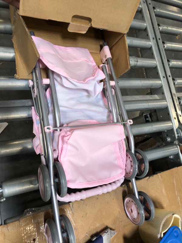 Photo 4 of Adora Baby Doll Stroller Soft Pink Medium Shade Umbrella Stroller, Can Fit Up to 20 inch Dolls and Stuffed Animals Soft Pink Stroller