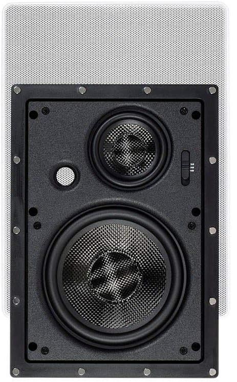 Photo 1 of Monoprice 3-Way Carbon Fiber In-Wall Speakers - 6.5 Inch With Magnetic Grille - Alpha Series 3 Way 6.5 in