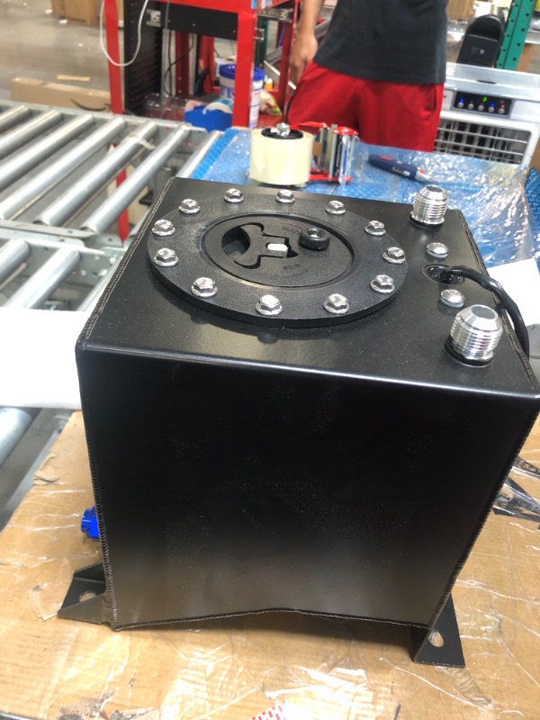 Photo 2 of WFLNHB Fuel Cell Tank 2.5 Gallon Lightweight Polished Aluminum Race Drift w/Level Sender Square Transfer Tank Aluminum 9.4L Street Drift Strip Fuel Cell Tank Black