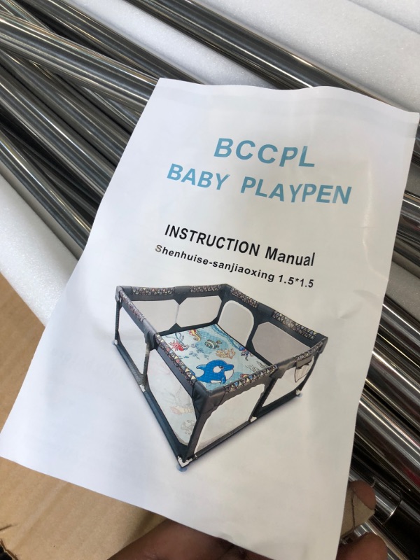 Photo 1 of BCCPL59"x59" Baby playpen with Gates,The Latest Children's Fence in 2022,Detachable Toddler Play Yard, Indoor Babies Enclosure,Small Enclosure for Kids, Infant Care Play pin, (Dark Grey)