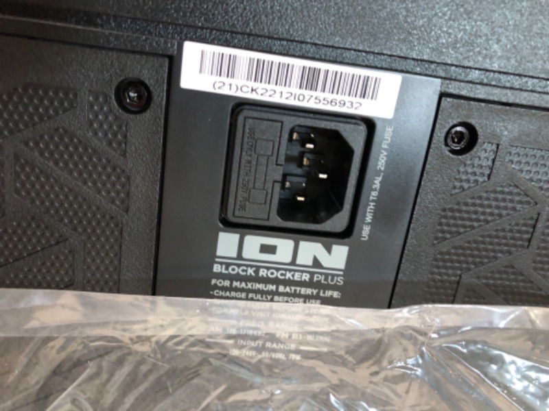 Photo 1 of ION Audio Block Rocker Plus - Portable Bluetooth Speaker 100W W/Battery, Karaoke Microphone, AM FM Radio, Wheels & Telescopic Handle and USB Charging, Black
