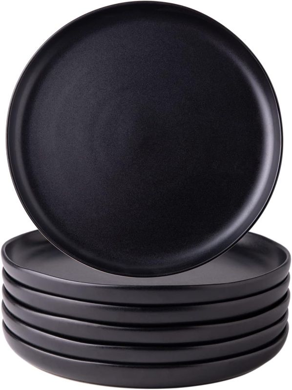 Photo 1 of AmorArc Ceramic Dinnerware Sets,Wavy Rim Stoneware Plates 4 PACK