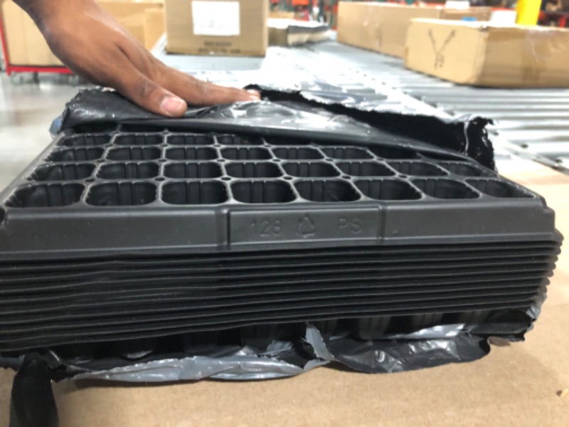 Photo 3 of 128 Cell, 10pcs-Pack Thick Durable Seedling Plastic Nursery Trays (GGBQ128, 10/20) 128C