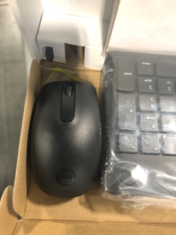 Photo 3 of Dell Wireless Keyboard and Mouse - KM3322W, Wireless - 2.4GHz, Optical LED Sensor, Mechanical Scroll, Anti-Fade Plunger Keys, 6 Multimedia Keys, Tilt Leg - Black