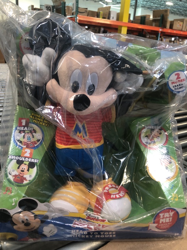 Photo 3 of Disney Junior Mickey Mouse Head To Toes Mickey Mouse Feature Plush Stuffed Animal, Motion, Sounds, And Phrases, Kids Toys For Ages 3 Up