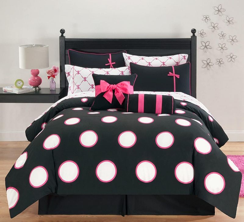 Photo 1 of 
VCNY Home Twin Bed-in-a-Bag Set : Pretty Polka Dot Design, Luxurious Microfiber in Pink ; 8 pc Set Includes Reversible Comforter, 1 Pillow Shams, 3 Pc Sheet...