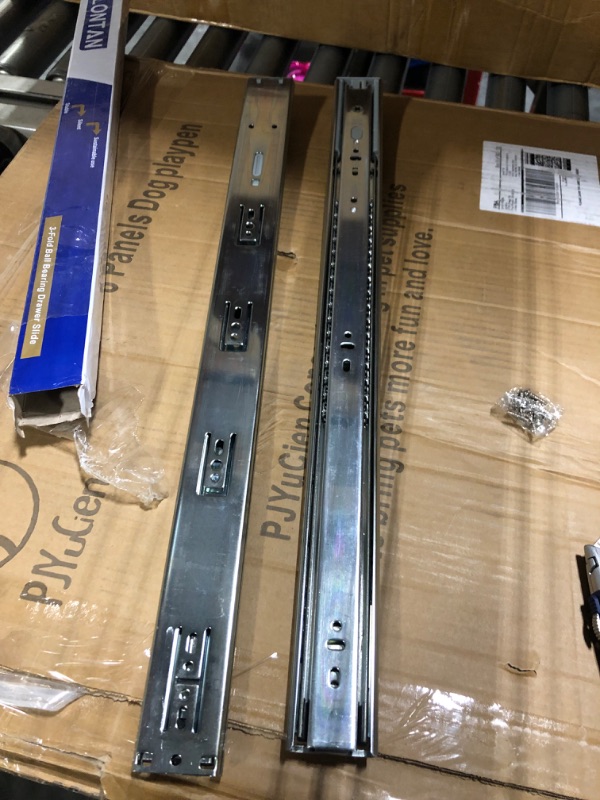 Photo 1 of 1 Pair Heavy Duty Drawer Slides 22 inch Soft Close Ball Bearing Drawer Slides - LONTAN 4502S3-22 Drawer Rails Heavy Duty 100 LB Capacity Full Extension Drawer Slides