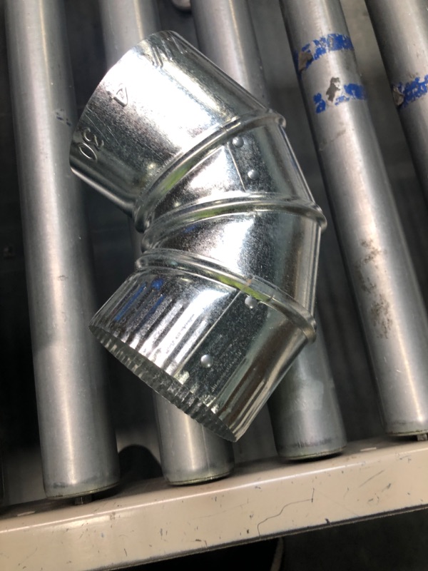 Photo 2 of 
6 Inch 90-Degree HVAC Elbow Duct - Galvanized 26 Gauge Adjustable Sheet Metal Elbow Duct Connector, Flexible Round Tube Air Ventilation & Fully...