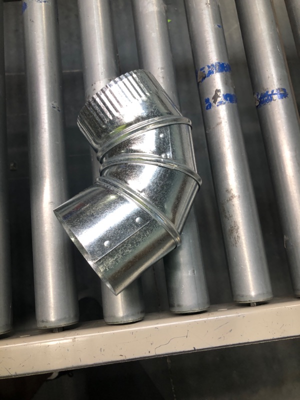Photo 1 of 
6 Inch 90-Degree HVAC Elbow Duct - Galvanized 26 Gauge Adjustable Sheet Metal Elbow Duct Connector, Flexible Round Tube Air Ventilation & Fully...