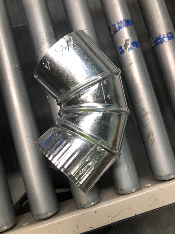 Photo 2 of 
6 Inch 90-Degree HVAC Elbow Duct - Galvanized 26 Gauge Adjustable Sheet Metal Elbow Duct Connector, Flexible Round Tube Air Ventilation & Fully...