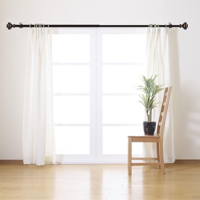 Photo 1 of 2 Packs Curtain Rods for Windows 28 to 48 Inch?2.3-4ft), Adjustable 3/4-inch Diameter Window Curtain Rods, 1 Inch Diameter Heavy Duty Curtain Rods, Telescoping Drapery Rods for Bedroom, Living Room, Oil-Rubbed Bronze