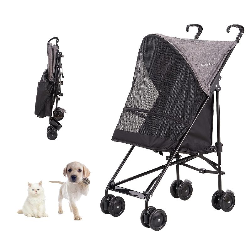 Photo 1 of 
Favonius poupee Lightweight Pet Stroller,Dog Stroller for Small Dogs & Cats, Compact,Portable Travel Cat Dog Stroller (Grey)