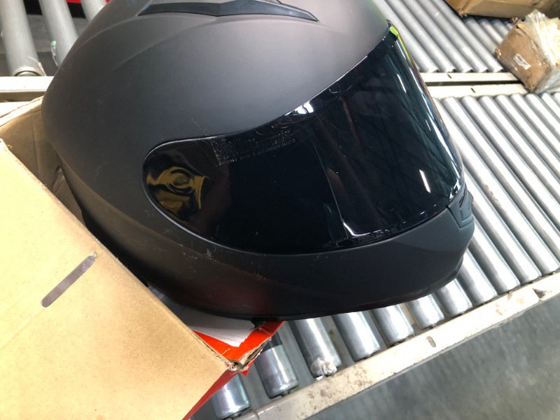 Photo 2 of GLX GX11 Compact Lightweight Full Face Motorcycle Street Bike Helmet with Extra Tinted Visor DOT Approved (Matte Black, X-Large) Matte Black X-Large