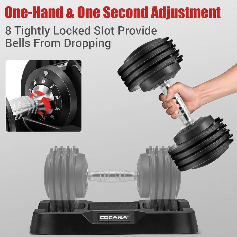 Photo 1 of Adjustable Dumbbell, 25lb/55lb Free Weight Fast Adjust Dumbbell Weight for Exercises,Dumbbells for Men and Women Home Gym Workout Equipment
