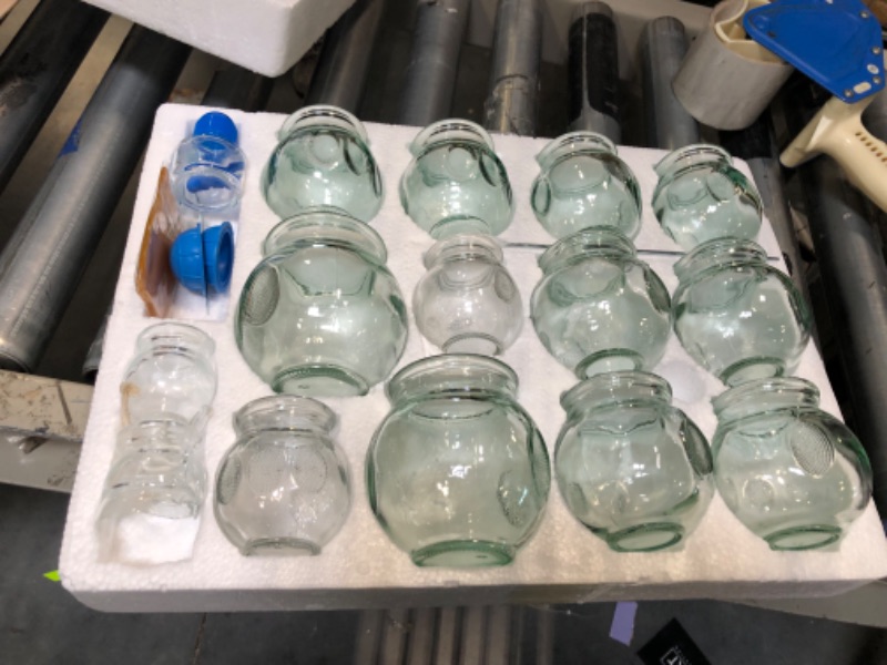 Photo 1 of Cupping Therapy Sets,14 Cups Thick Chinese Acupoint Glass Cupping Therapy Set for Professionals,for Massage Back and Relieve Fatigue