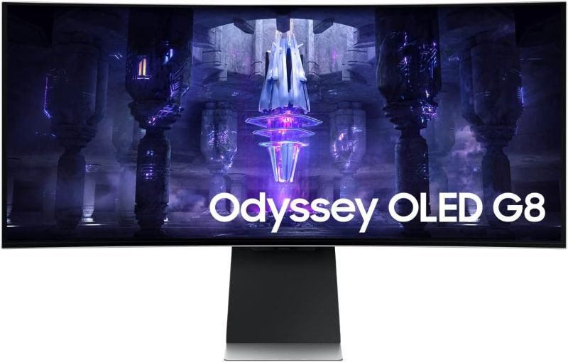 Photo 1 of SAMSUNG 34-Inch Odyssey G85SB Series QD-OLED Ultra WQHD Curved Gaming Monitor, 175Hz, 0.03ms, DisplayHDR True Black 400, AMD FreeSync Premium Pro, Advanced Game Streaming, LS34BG850SNXZA, 2023