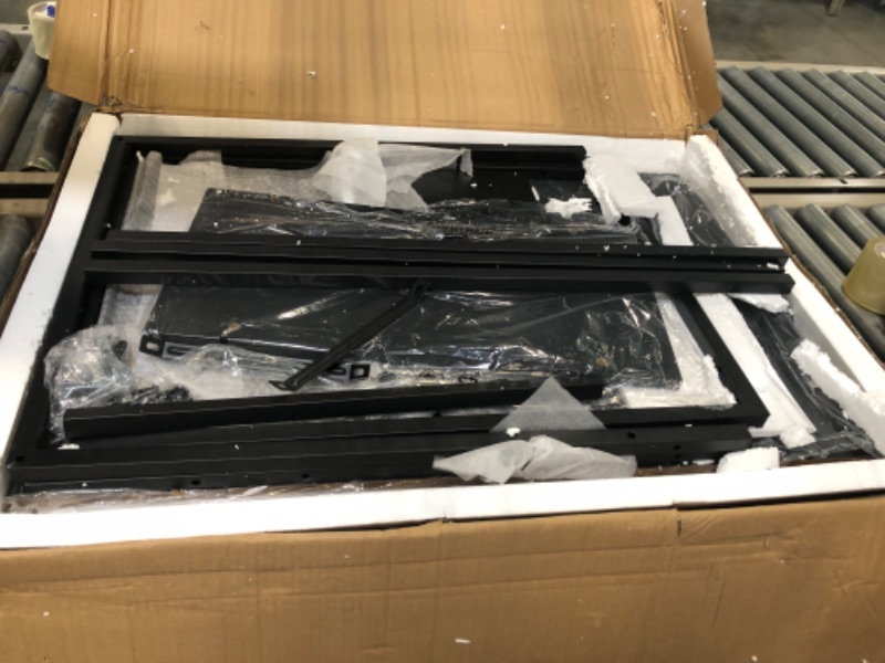 Photo 1 of CubiCubi Computer Home Office Desk, 47 Inch Small Desk Study Writing Table with Storage Shelves, Modern Simple PC Desk with Splice Board, Brown Black Finish 47 inch Brown Black Finish