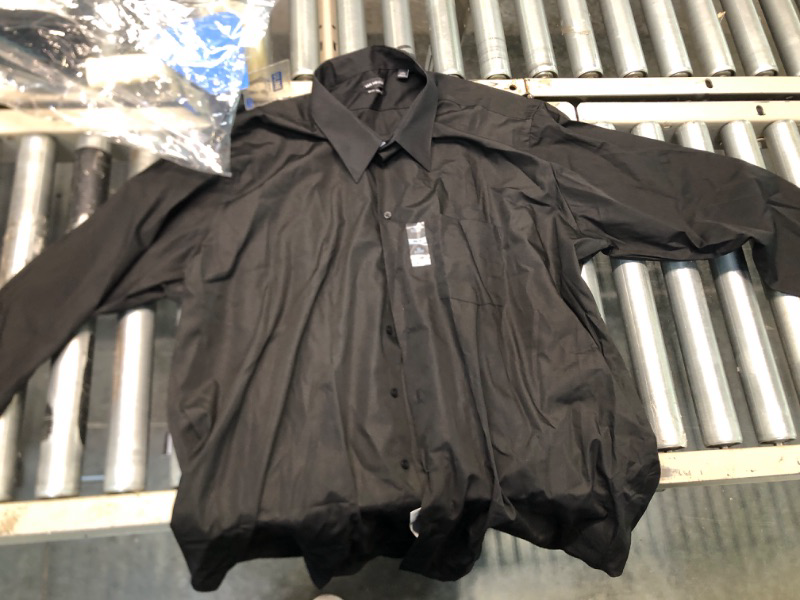 Photo 3 of  Men's Big & Tall Dress Shirt Big and Tall Solid 16.5" Neck 35"-36" Sleeve Black