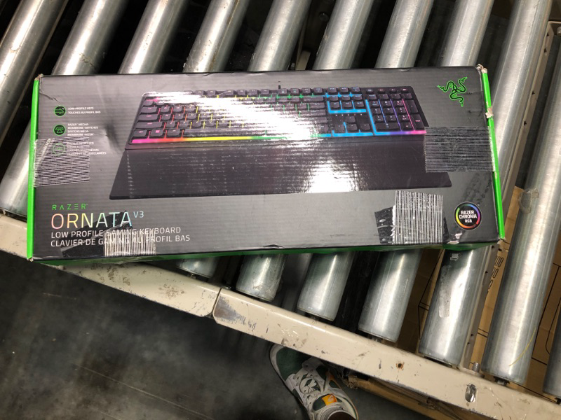 Photo 2 of Razer Ornata V3 Gaming Keyboard: Low-Profile Keys - Mecha-Membrane Switches - UV-Coated Keycaps - Backlit Media Keys - 10-Zone RGB Lighting - Spill-Resistant - Magnetic Wrist Wrest - Classic Black