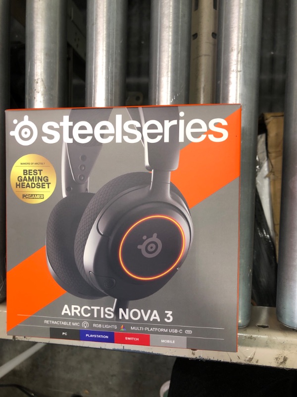 Photo 1 of SteelSeries New Arctis Nova 3 Multi-Platform Gaming Headset - Signature Arctis Sound - ClearCast Gen 2 Mic - PC, PS5/PS4, Xbox Series X|S, Switch, Mobile,Black Black Nova 3