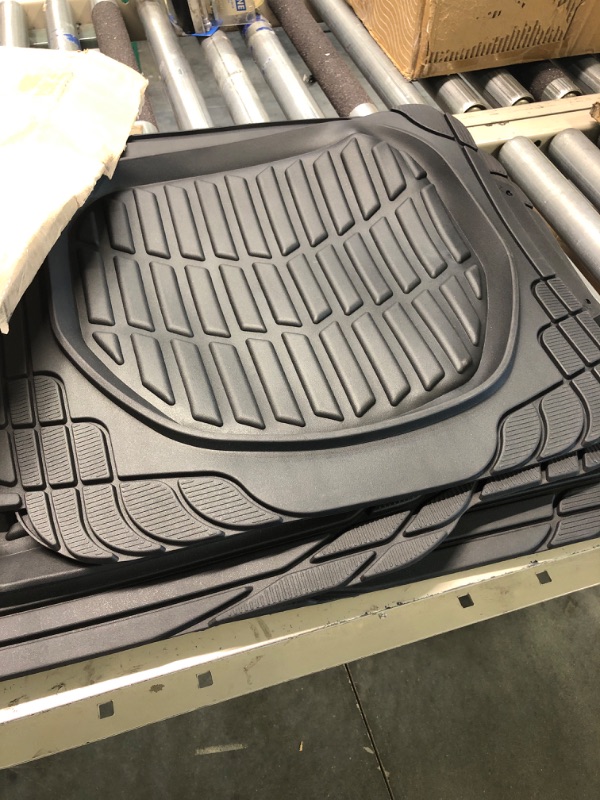 Photo 1 of Motor Trend - MT-923-BK 923-BK Black FlexTough Contour Liners-Deep Dish Heavy Duty Rubber Floor Mats for Car SUV Truck & Van-All Weather Protection, Universal Trim to Fit Full Set Black