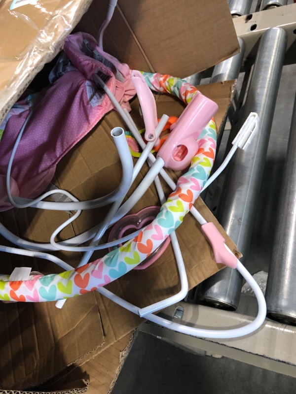 Photo 2 of Bright Starts Flamingo Vibes 3-Point Harness Harness Vibrating Baby Bouncer with Toy bar