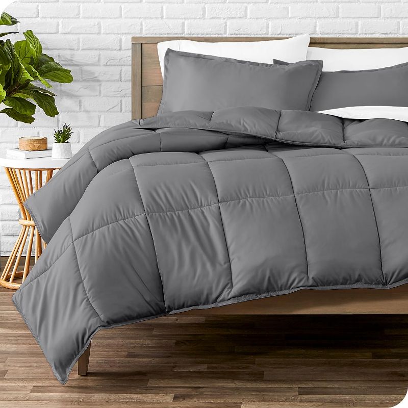 Photo 1 of Bare Home Comforter Set - Extra Long Size - Ultra-Soft - Goose Down Alternative - Premium 1800 Series - All Season Warmth (Twin/Twin XL, Grey)