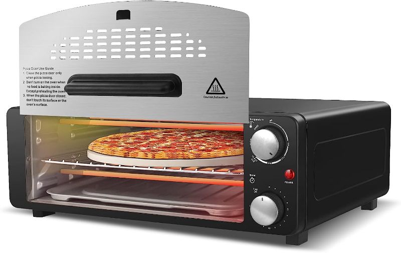 Photo 1 of CTT 2 in 1 Baker Pizza Oven Countertop Toaster Multi-Functional,Instant Pizza Cooking With Removable Pizza Door, Flip Up & Away for Space Saving, High Capacity,1200 W, 4-Slice