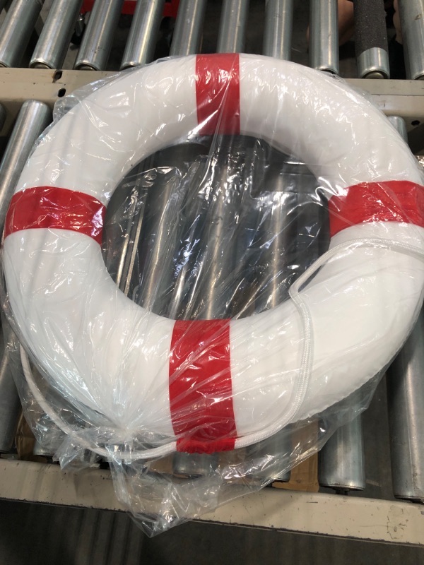 Photo 2 of 20 inch/50cm Small Diameter Swim Foam Ring Buoy Swimming Pool Safety Life Preserver with Perimeter Rope Red 20INCH