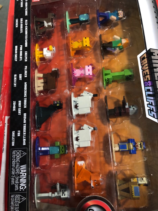 Photo 2 of Minecraft Caves and Cliffs 1.65" 18-Pack Series 8 Die-cast Figures, Toys for Kids and Adults