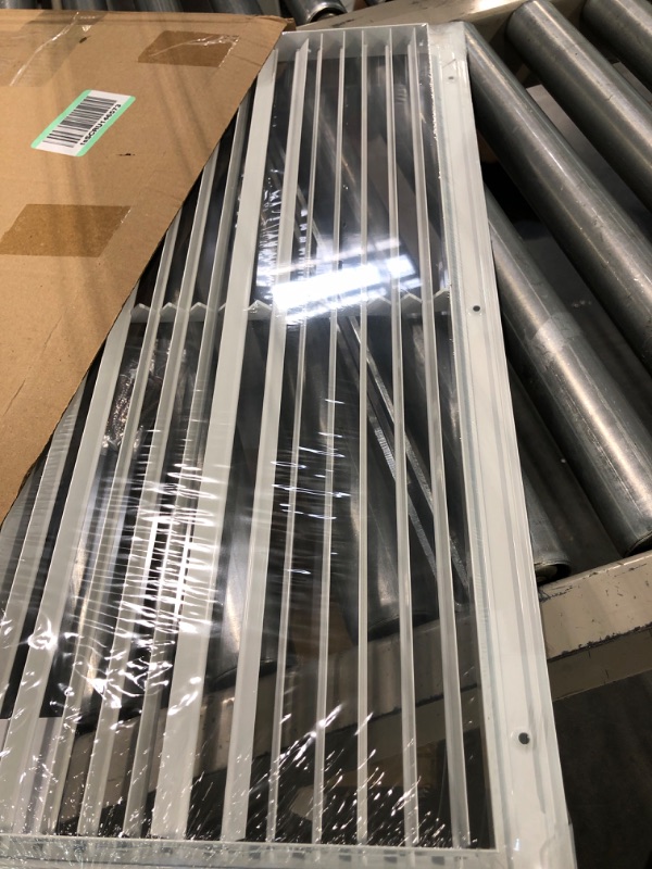 Photo 3 of 24"w X 10"h Aluminum Adjustable Return/Supply HVAC Air Grille - Full Control Horizontal Airflow Direction - Single Deflection [Outer Dimensions: 25.85"w X 11.85"h] 24 x 10