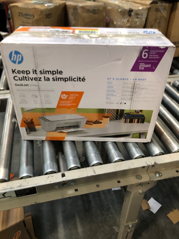 Photo 1 of HP DeskJet 2755e Wireless Color All-in-One Printer with bonus 6 months Instant Ink (26K67A)