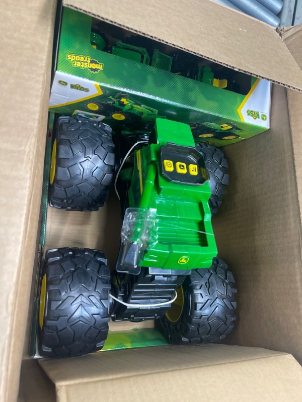 Photo 2 of John Deere Toddler Toys, Monster Treads Super Scale Combine Toy Set with 2 Extra Monster Treads Vehicles, Ages 3+ , Green