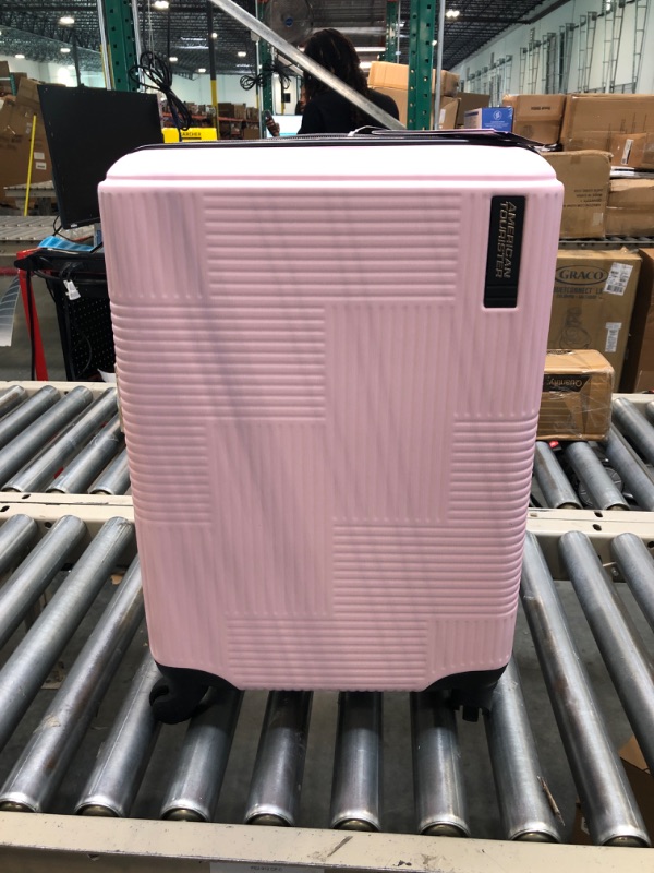 Photo 2 of American Tourister Stratum XLT Expandable Hardside Luggage with Spinner Wheels, Pink Blush, Carry-On 21-Inch Carry-On 21-Inch Pink Blush