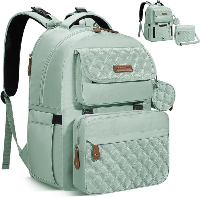 Photo 1 of Maelstrom Diaper Bag Backpack,29L-45L Expandable Large Baby Bag for 2 Kids/Twins with Removable Cross Body Bottle Bag for Mom/Dad,Stylish Nappy Bag Gift for Boys/Girl-Mothers Day Gifts-Mint Green