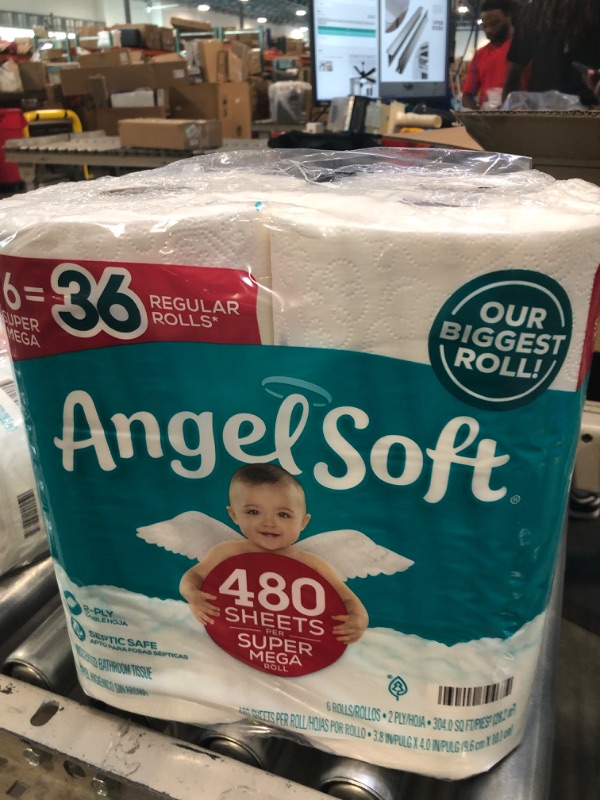 Photo 1 of Angel Soft Super Mega Toilet Paper, 6 Super Mega Rolls