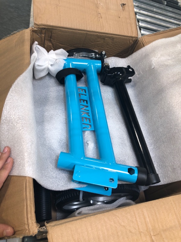 Photo 1 of ELENKER Adjustable Steerable Knee Scooter for Foot Injuries Ankles Surgery Medical Knee Walker Crutches Alternative Blue