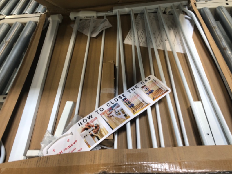 Photo 1 of BalanceFrom Easy Walk-Thru Safety Gate for Doorways and Stairways with Auto-Close/Hold-Open Features, Multiple Sizes, White, Model: None, 43.3 - 48 inch 43.3 - 48 inch Cool White