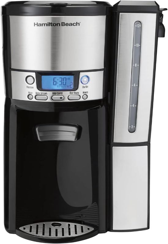 Photo 1 of Hamilton Beach 12-Cup Coffee Maker, Programmable BrewStation Dispensing Coffee Machine, Black - Removable Reservoir (47900)