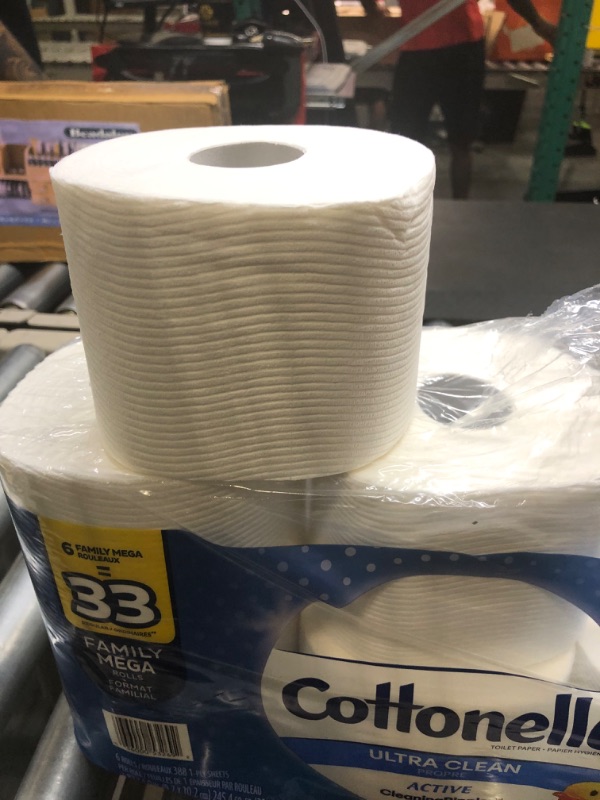 Photo 2 of Cottonelle Ultra Clean Toilet Paper with Active CleaningRipples Texture, Strong Bath Tissue, 6 Family Mega Rolls (6 Family Mega Rolls = 33 Regular Rolls), 388 Sheets per Roll